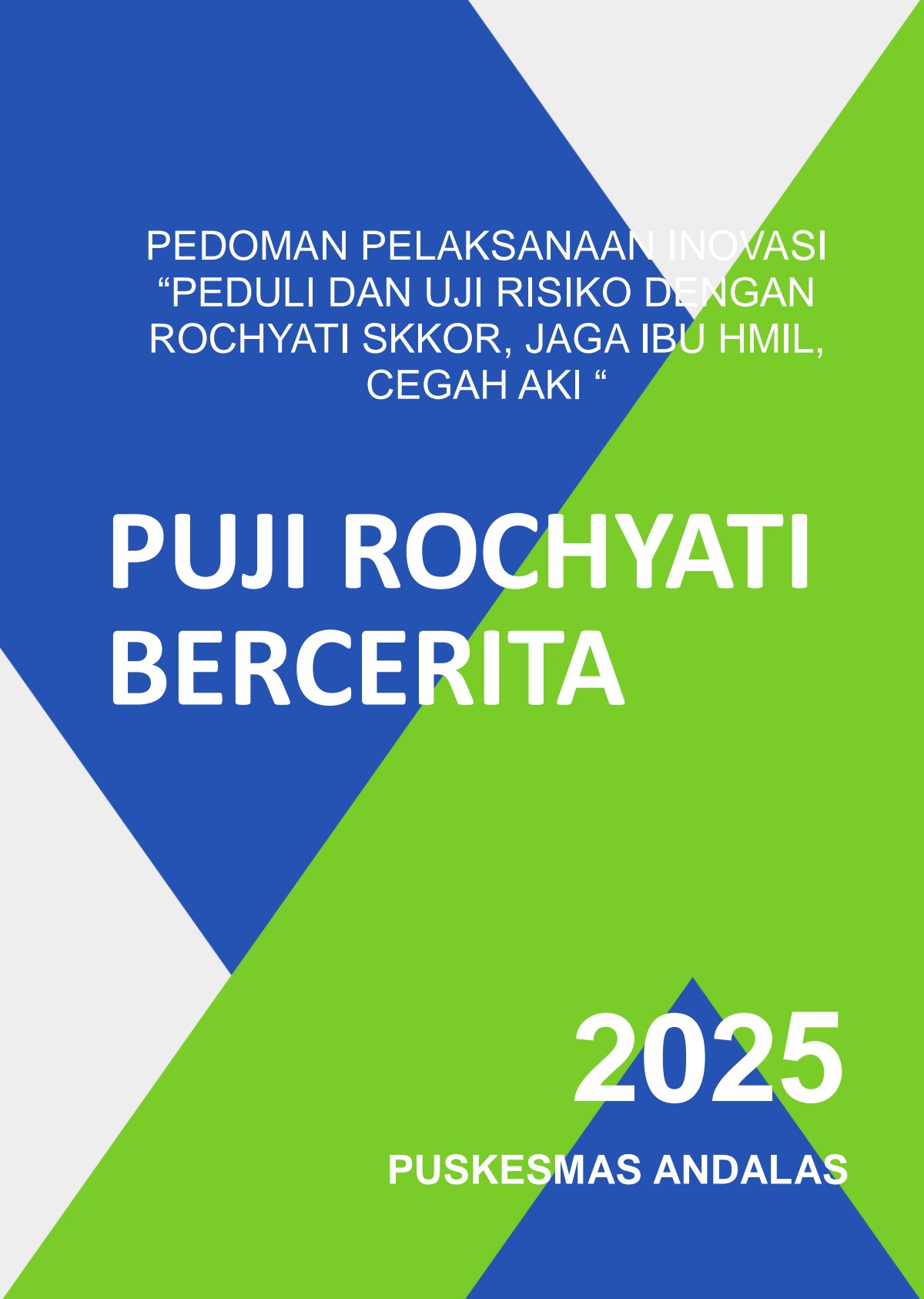 Pedoman  Pelaksanaan Inovasi "Puji Rochyati Cerita" (Peduli dan Uji Risiko  dengan Rochyati Skor, Jaga Ibu Hamil Resti, Cegah Angka  Kematian Ibu)